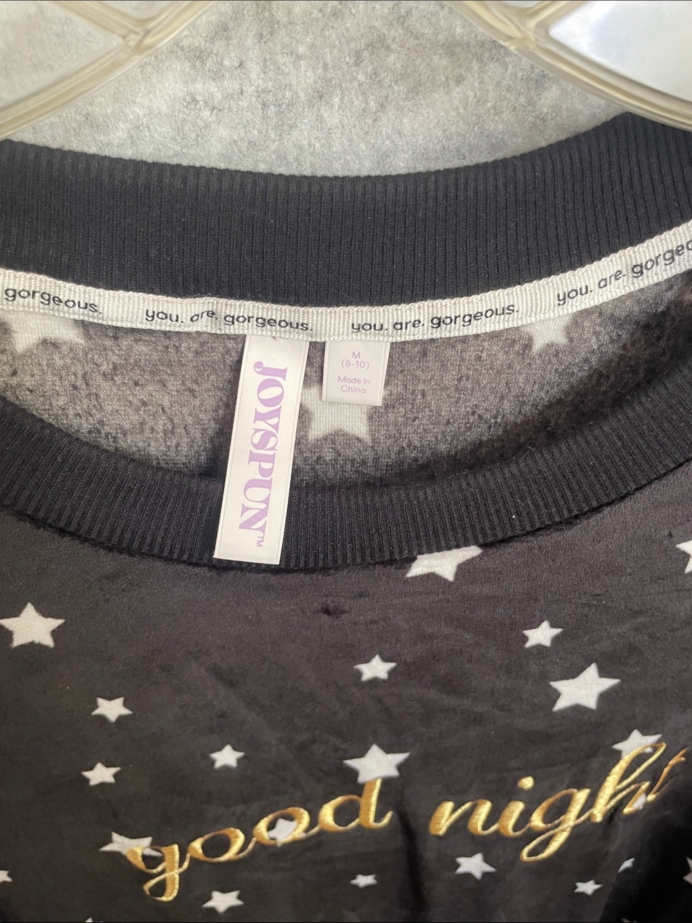 Women’s Good Night Star Print Pajama Set - Black - Picture 2 of 4